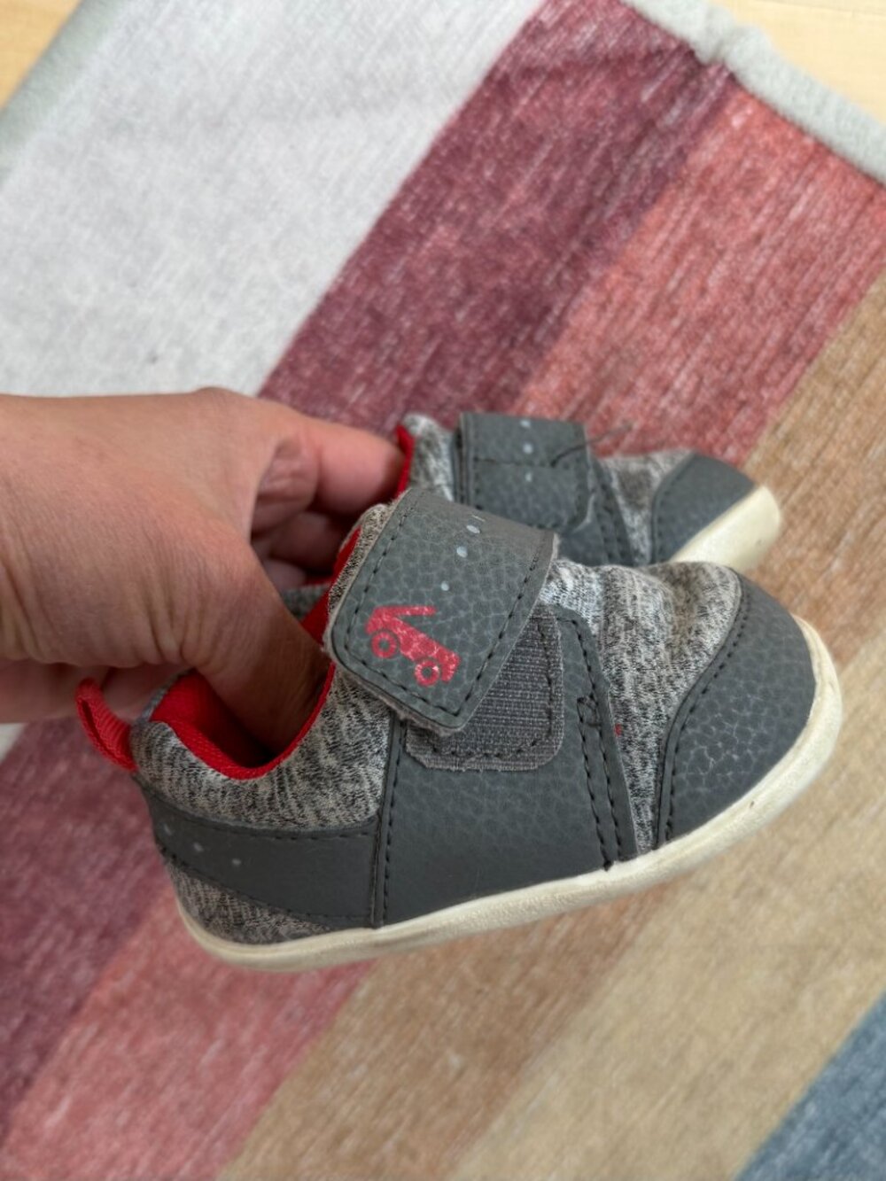 See Kai Run Baby Sneakers Size 3 Gray Red Car